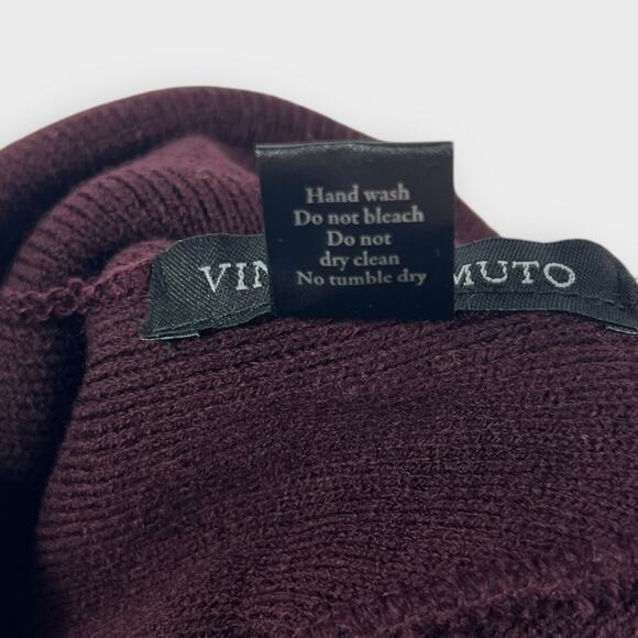 Vince Camuto Ribbed Knit Cuff Beanie in Burgundy NEW - Picture 5 of 5